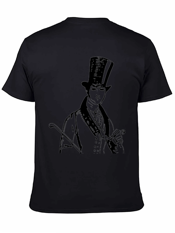 Dapper Gentleman Top Hat Graphic Tee - Black