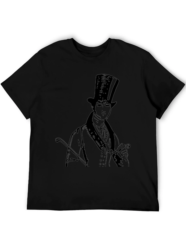 Dapper Gentleman Top Hat Graphic Tee - Black