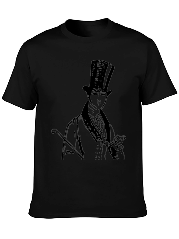Dapper Gentleman Top Hat Graphic Tee - Black