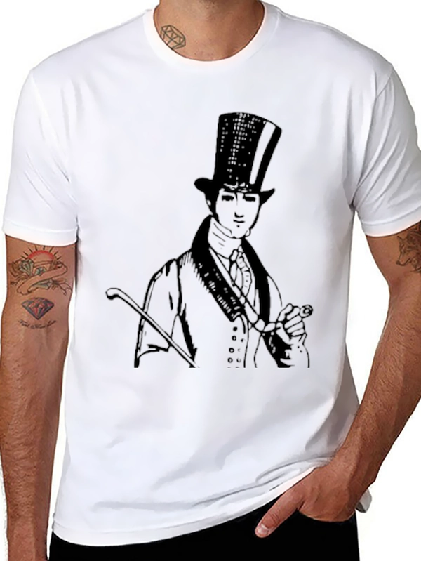 Dapper Gentleman Top Hat Graphic Tee - Black