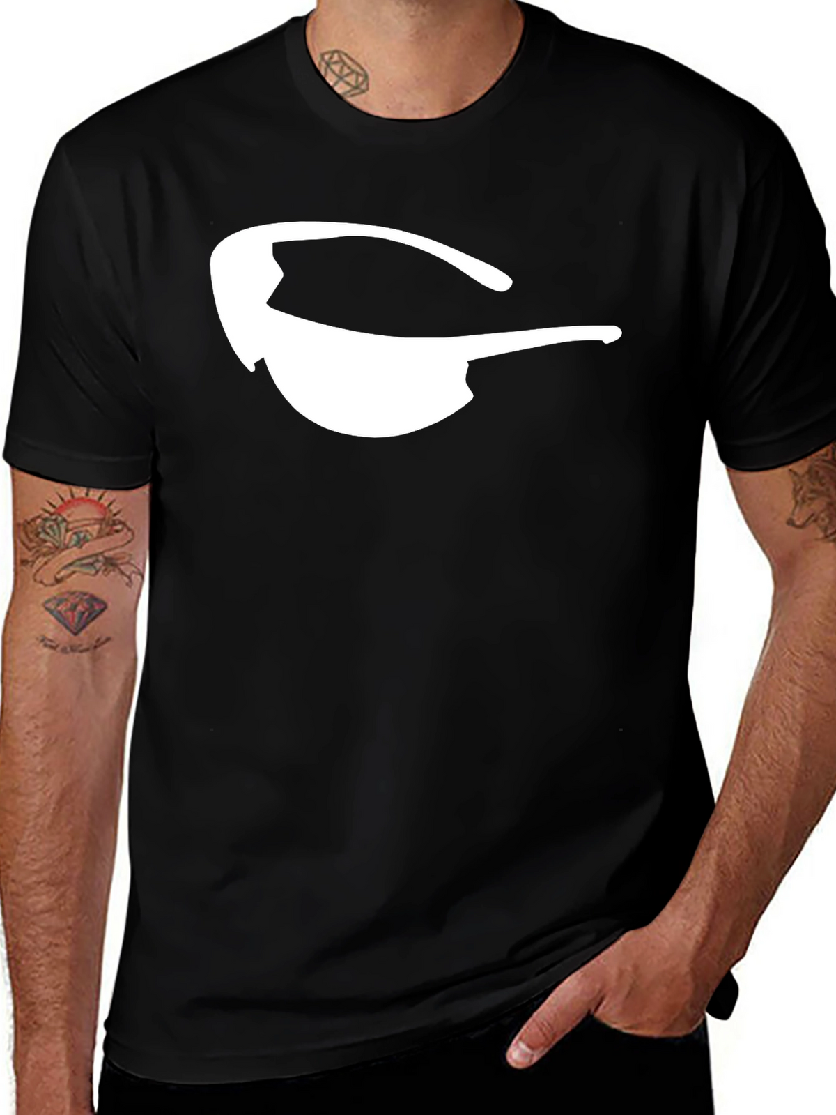 Modern Sunglasses Graphic T-Shirt - Black Casual Tee