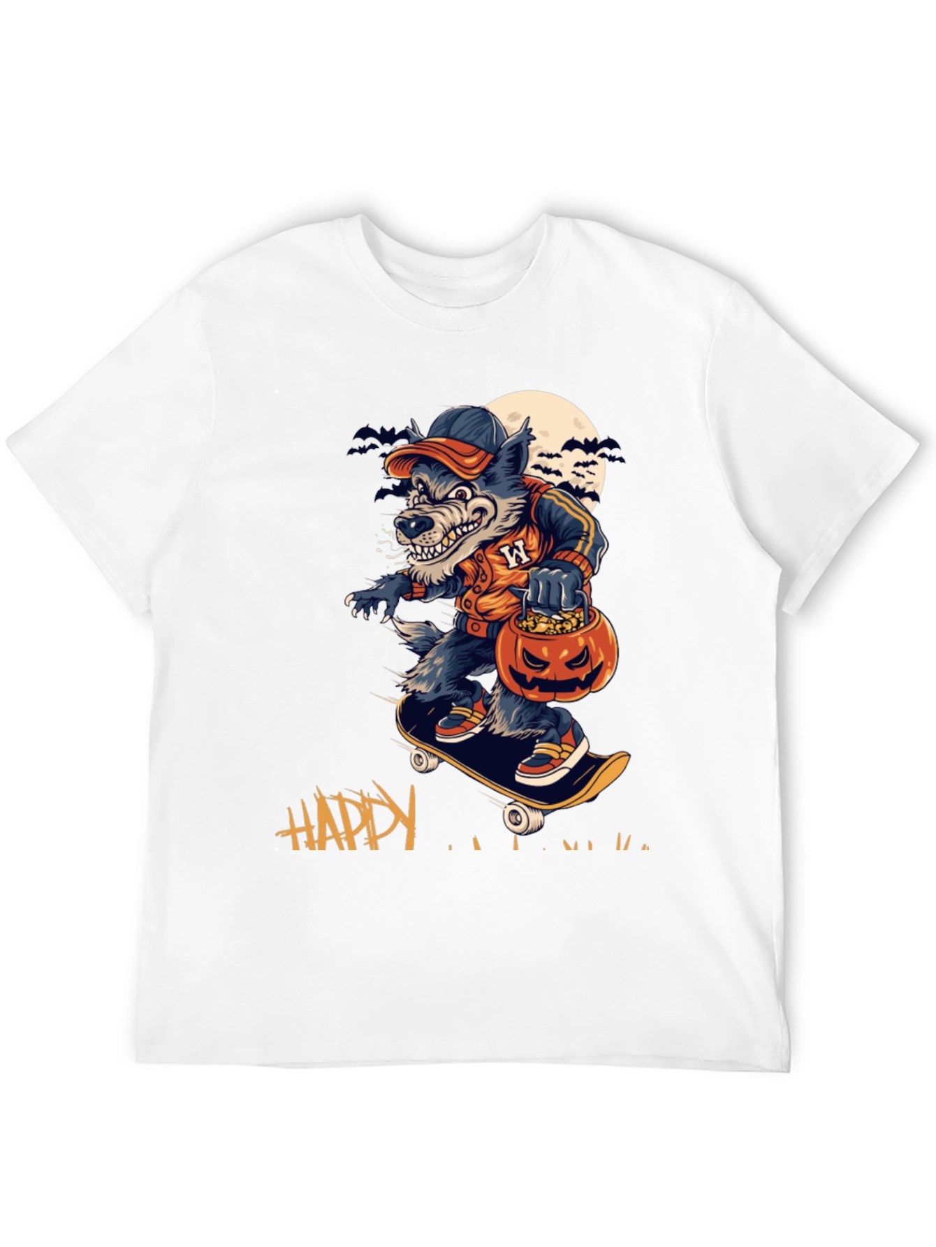 Skateboarding Werewolf Halloween Tee