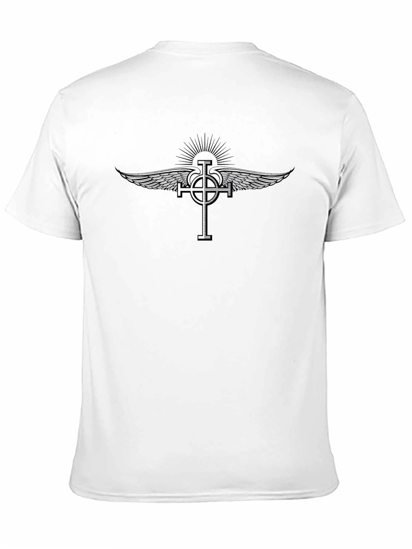 Winged Cross Graphic Tee - Mens Black T-Shirt