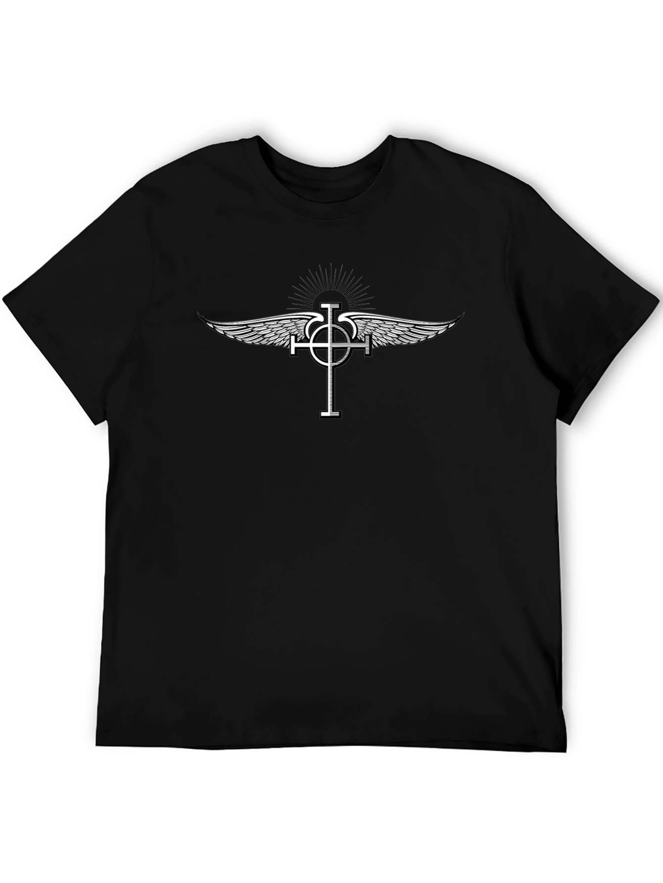 Winged Cross Graphic Tee - Mens Black T-Shirt