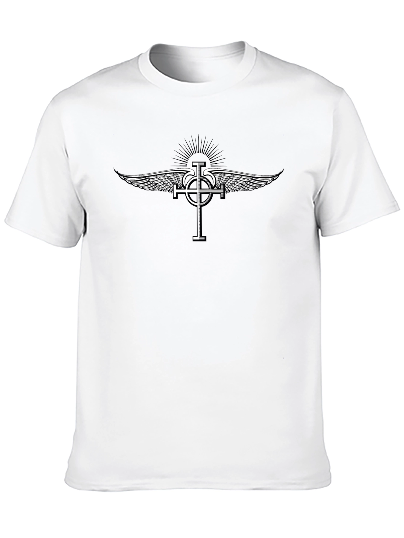 Winged Cross Graphic Tee - Mens Black T-Shirt