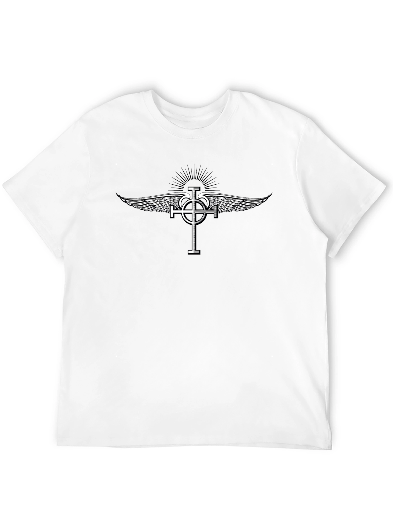 Winged Cross Graphic Tee - Mens Black T-Shirt