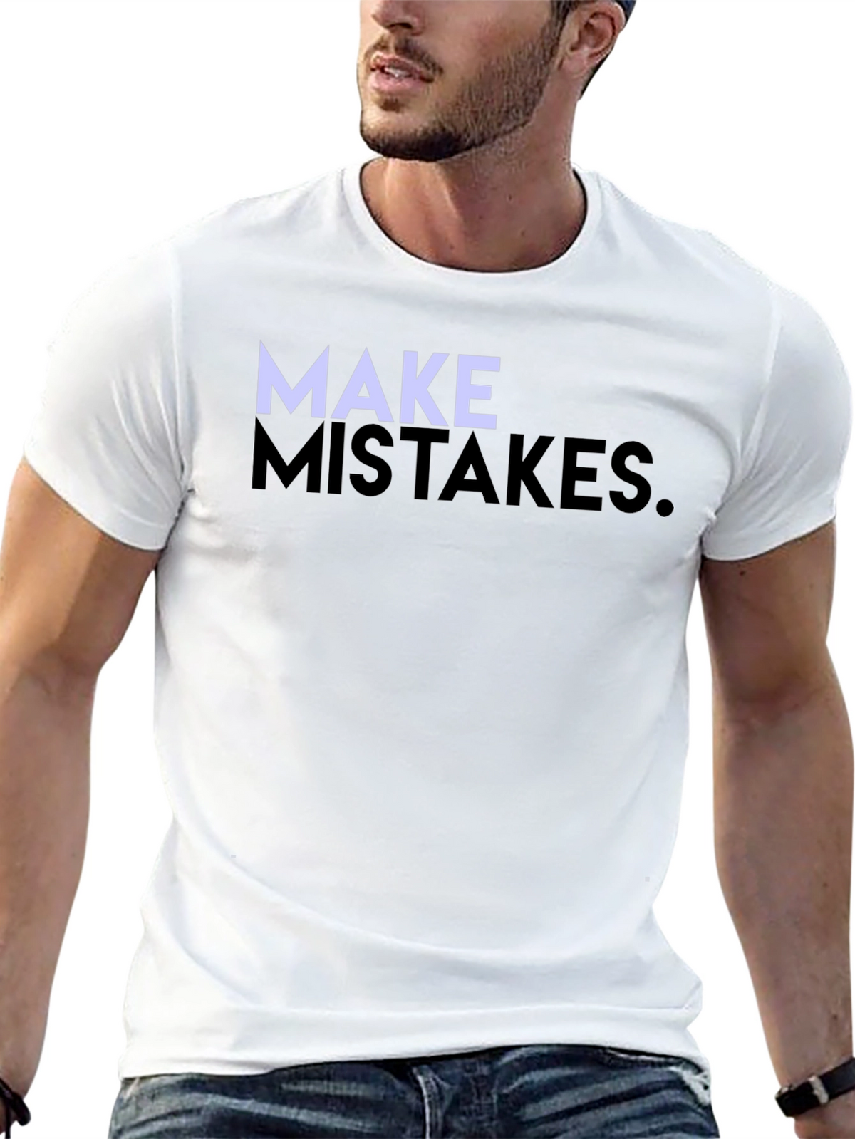 Make Mistakes Graphic Tee - Mens Casual Cotton T-Shirt