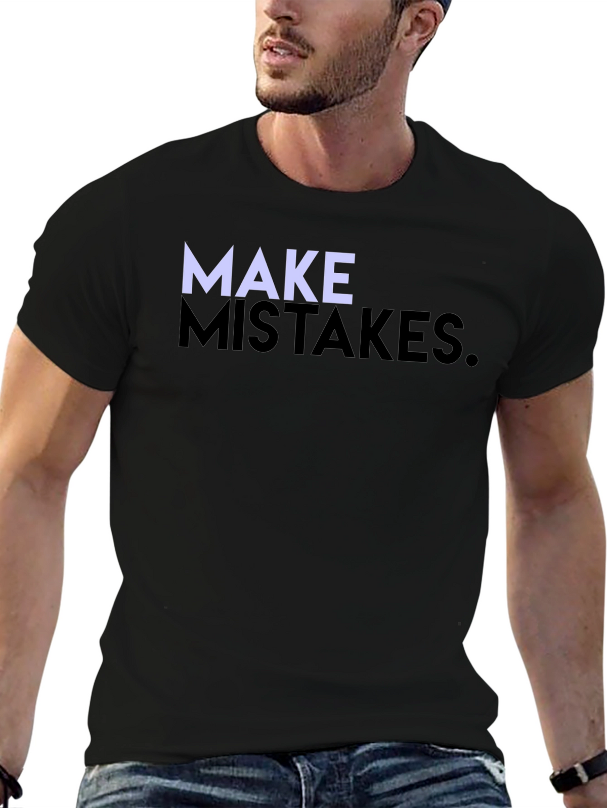 Make Mistakes Graphic Tee - Mens Casual Cotton T-Shirt