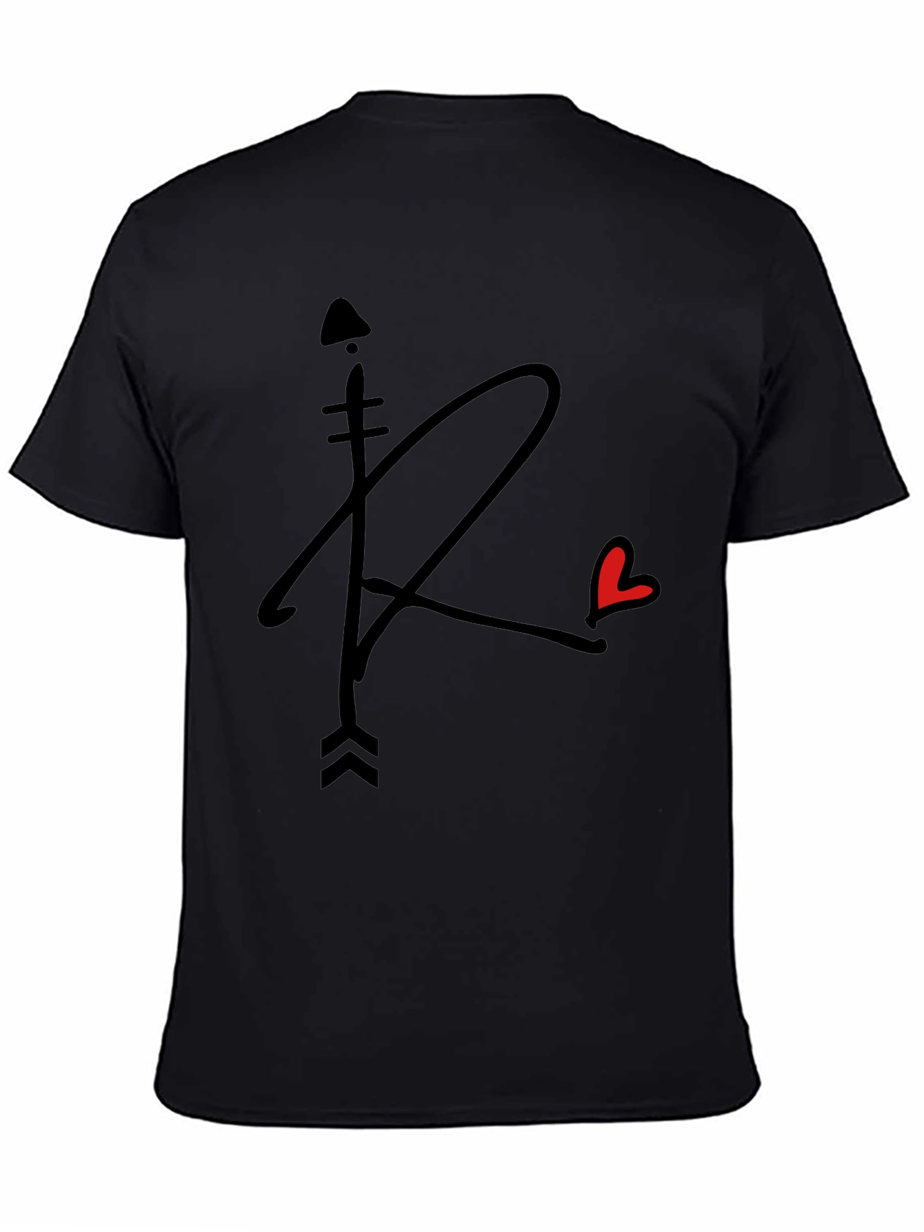Arrow Heart Graphic Tee - Stylish Black T-Shirt