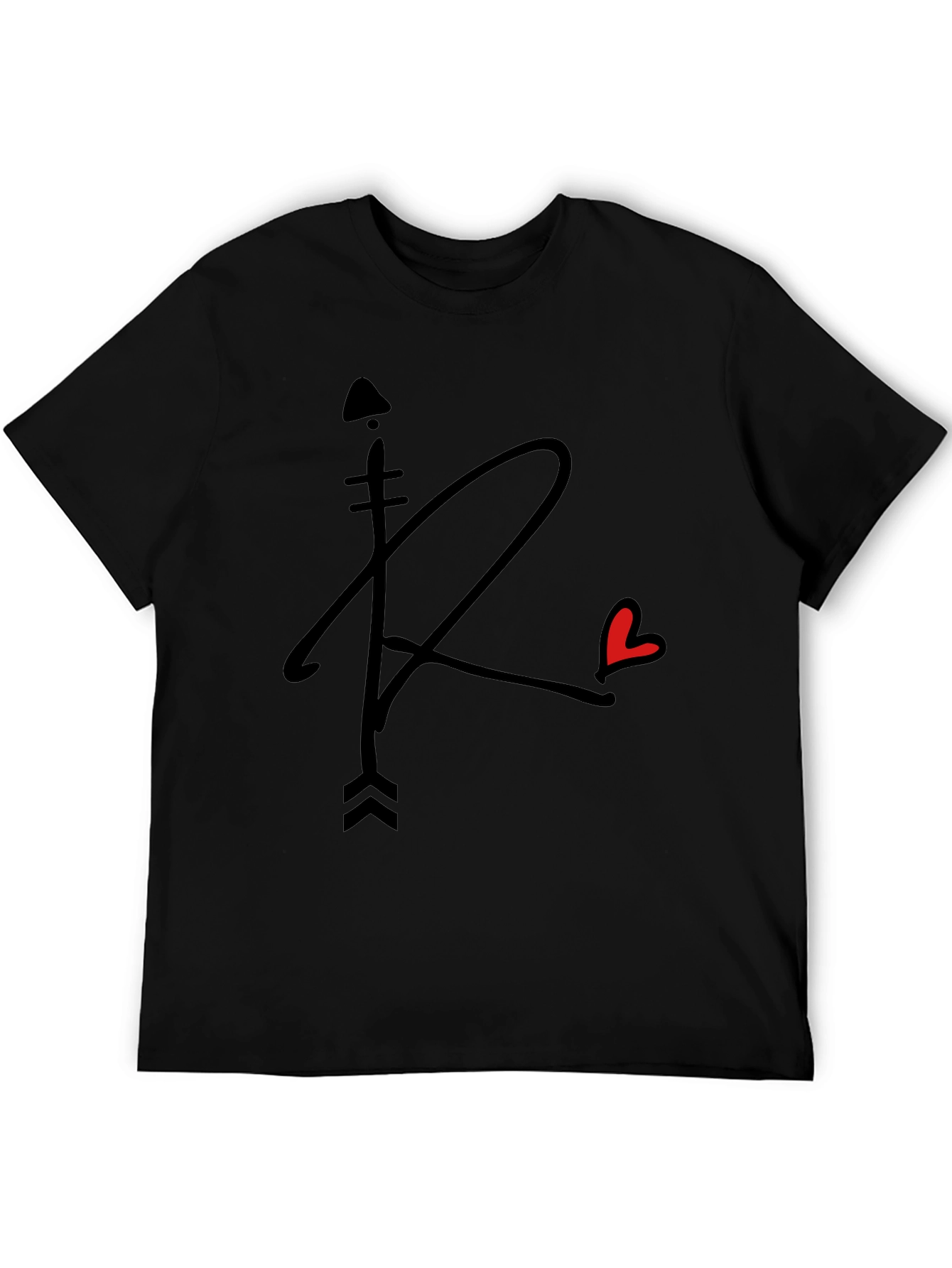 Arrow Heart Graphic Tee - Stylish Black T-Shirt