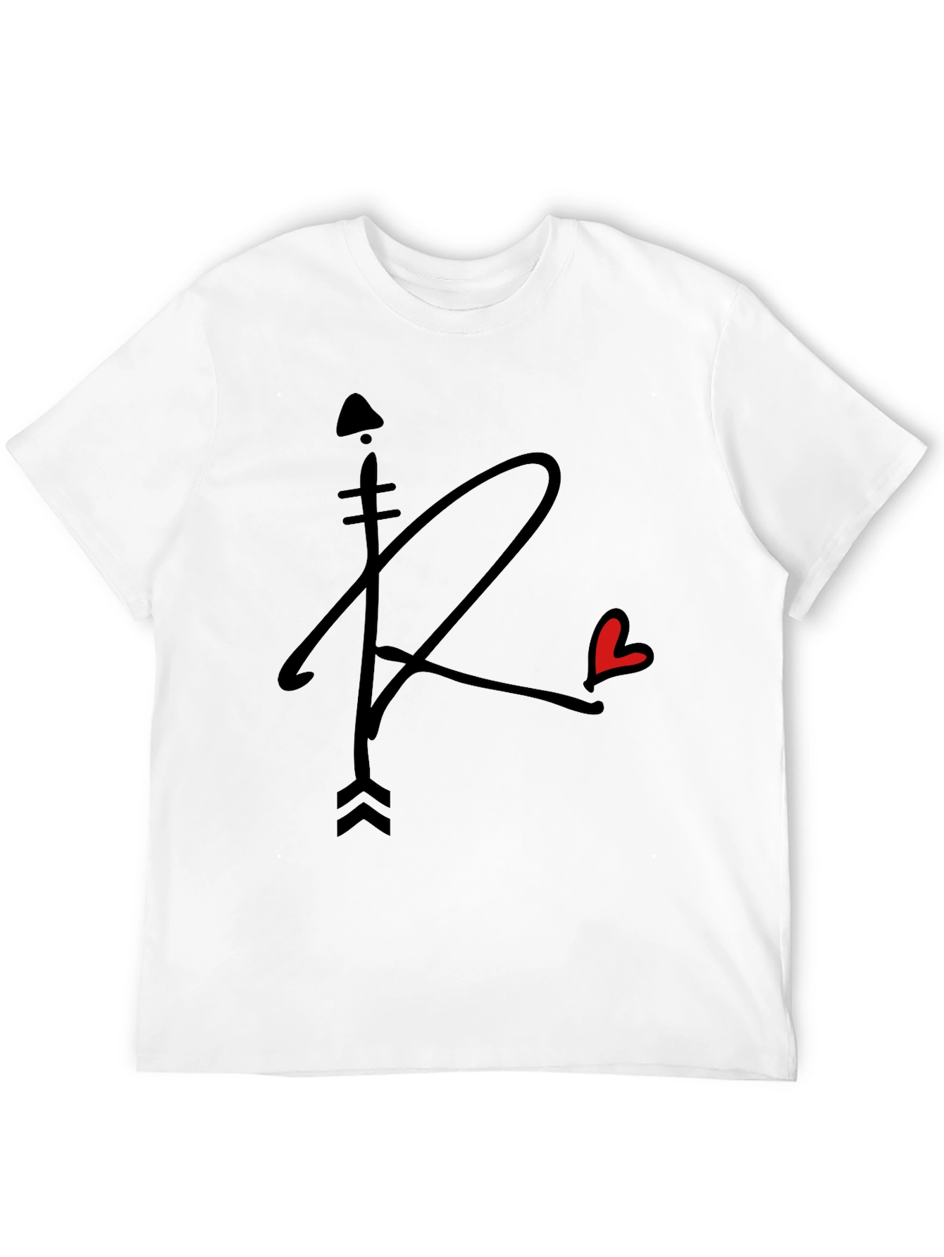Arrow Heart Graphic Tee - Stylish Black T-Shirt