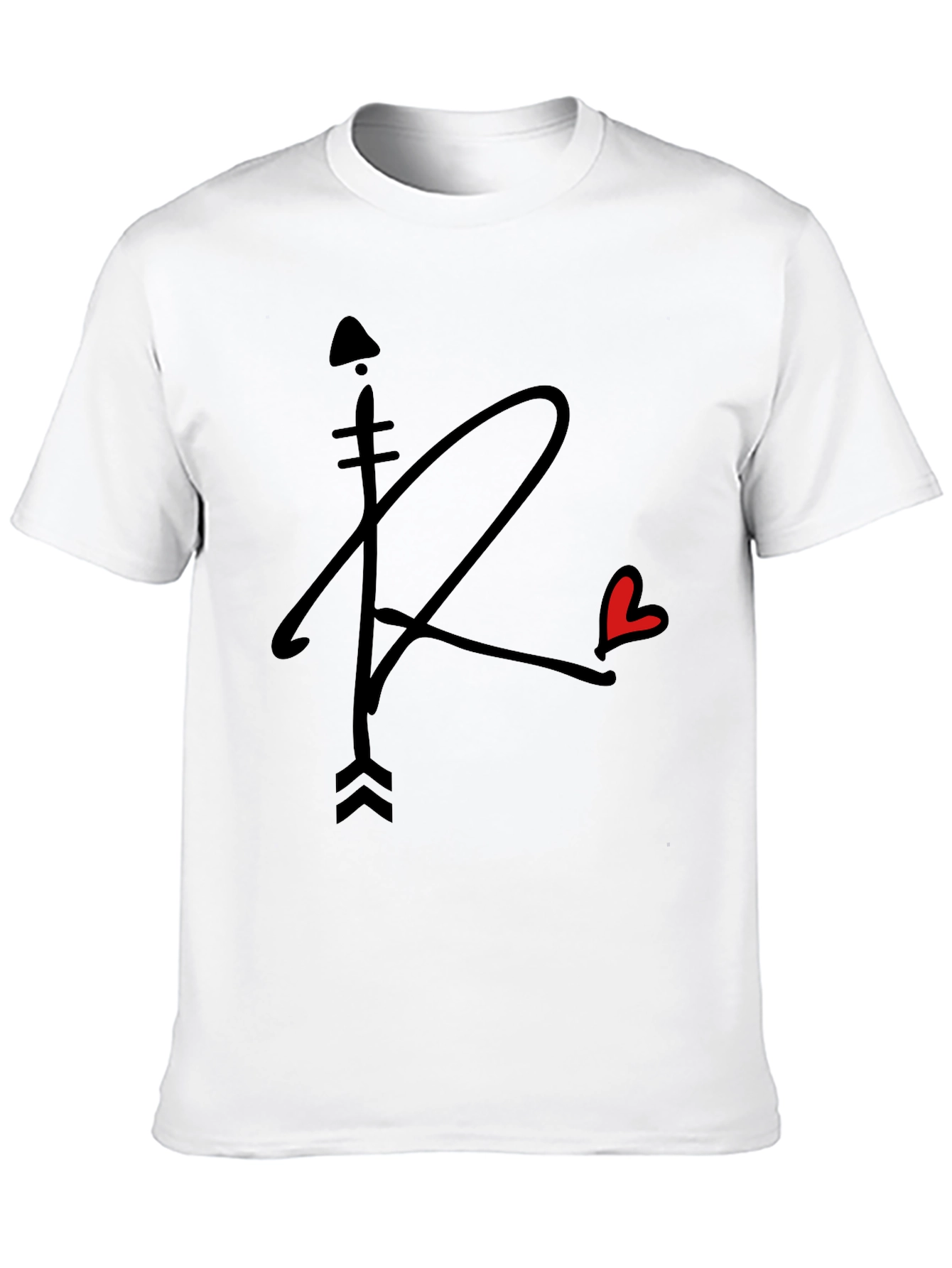 Arrow Heart Graphic Tee - Stylish Black T-Shirt