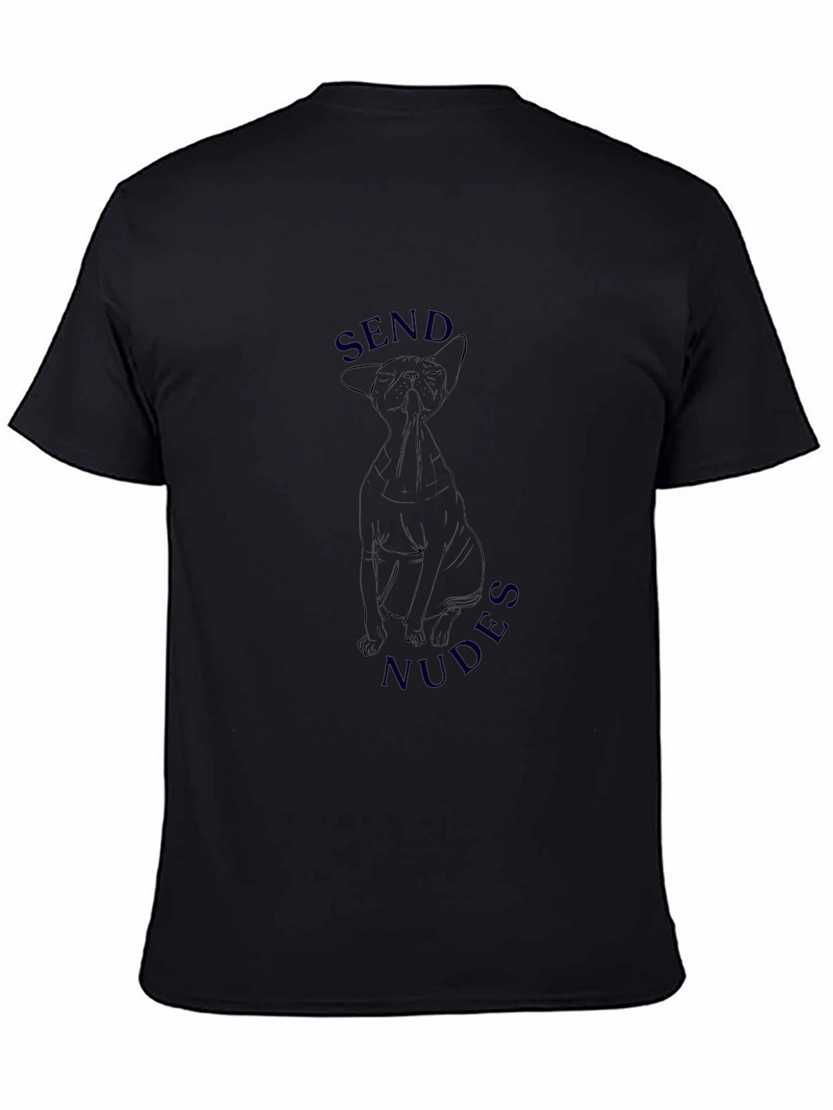 Send Nudes Cat Graphic Black T-Shirt