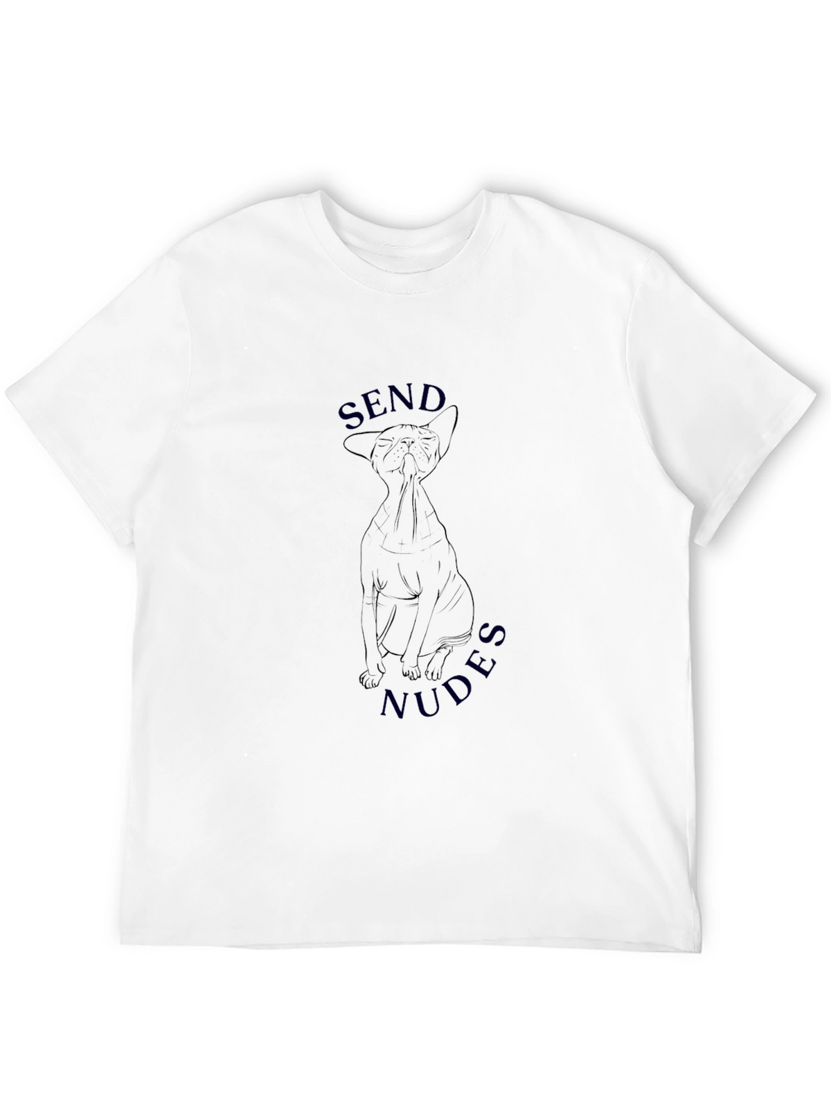 Send Nudes Cat Graphic Black T-Shirt