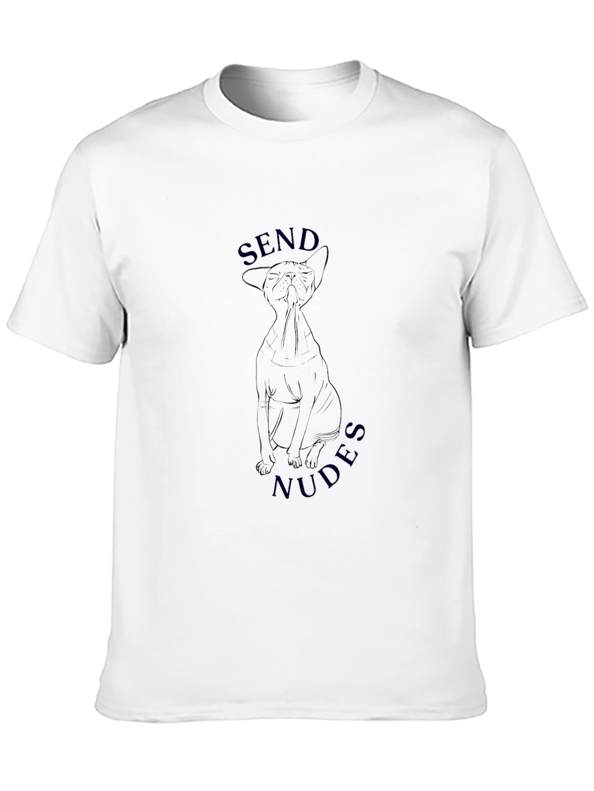 Send Nudes Cat Graphic Black T-Shirt