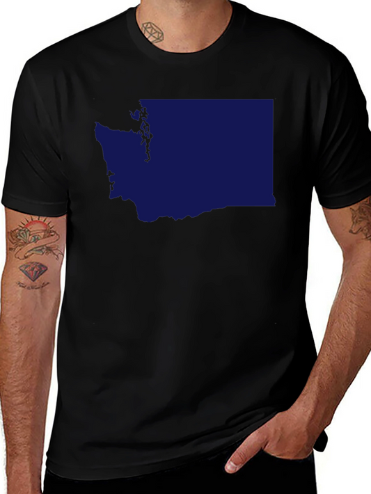 Washington State Outline Graphic Tee - Black
