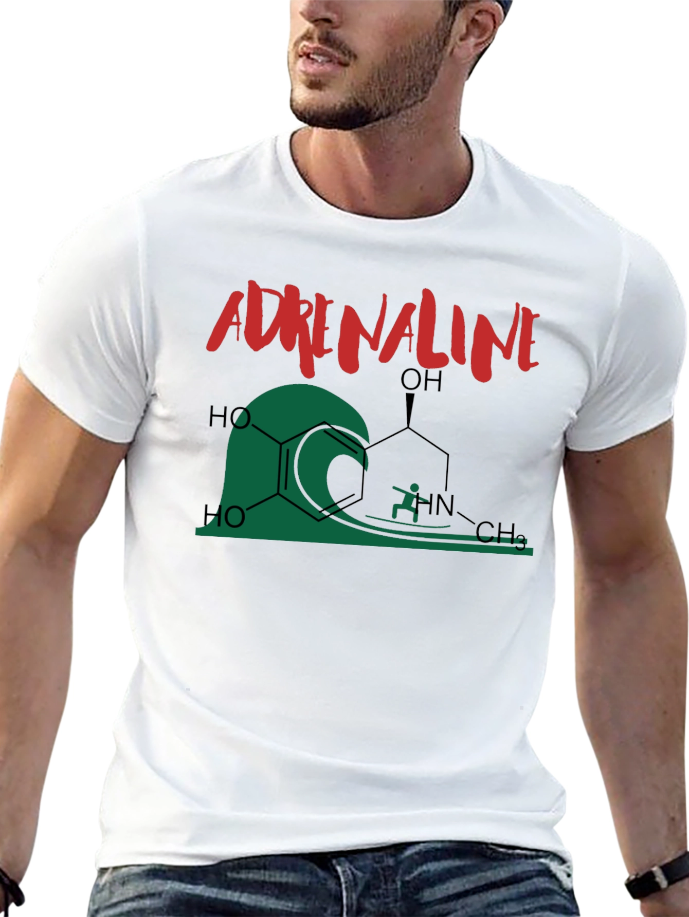 Adrenaline Molecule Surfing Graphic T-Shirt