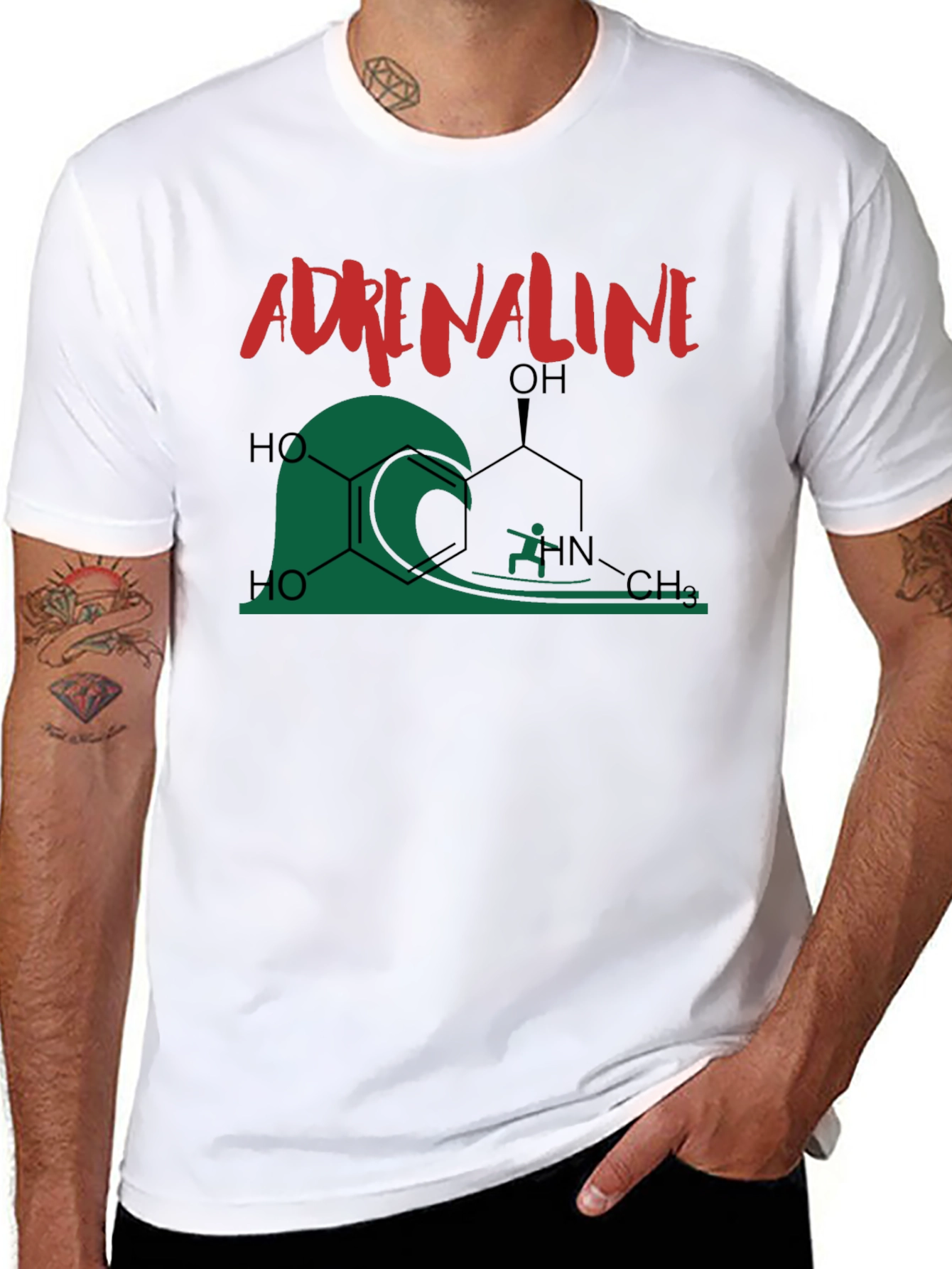 Adrenaline Molecule Surfing Graphic T-Shirt