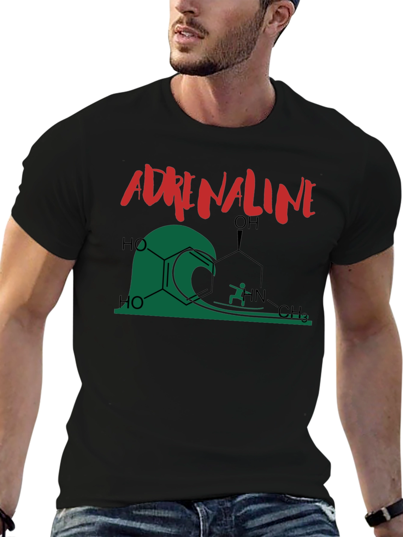 Adrenaline Molecule Surfing Graphic T-Shirt