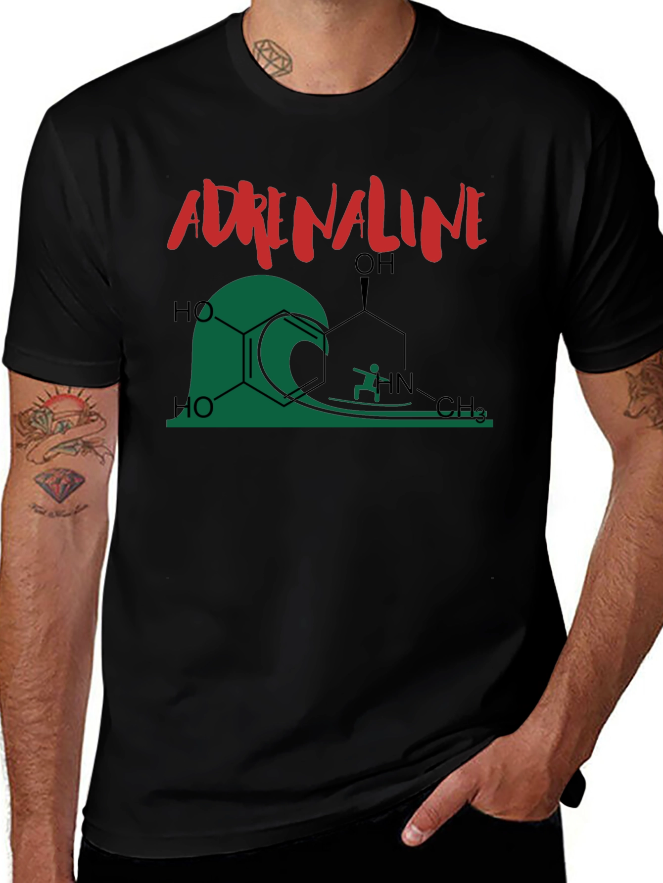 Adrenaline Molecule Surfing Graphic T-Shirt