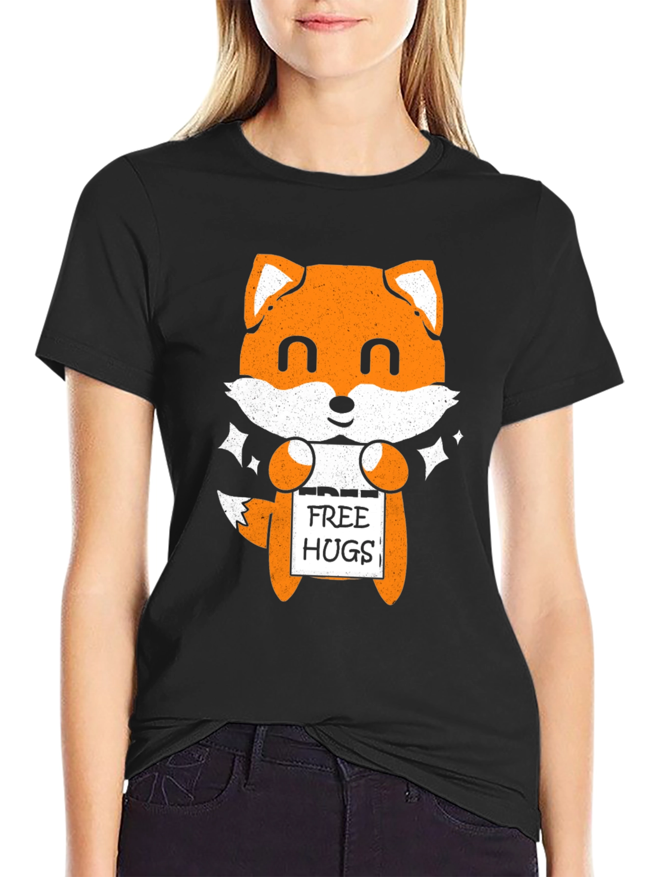 Cute Fox Free Hugs Graphic T-Shirt