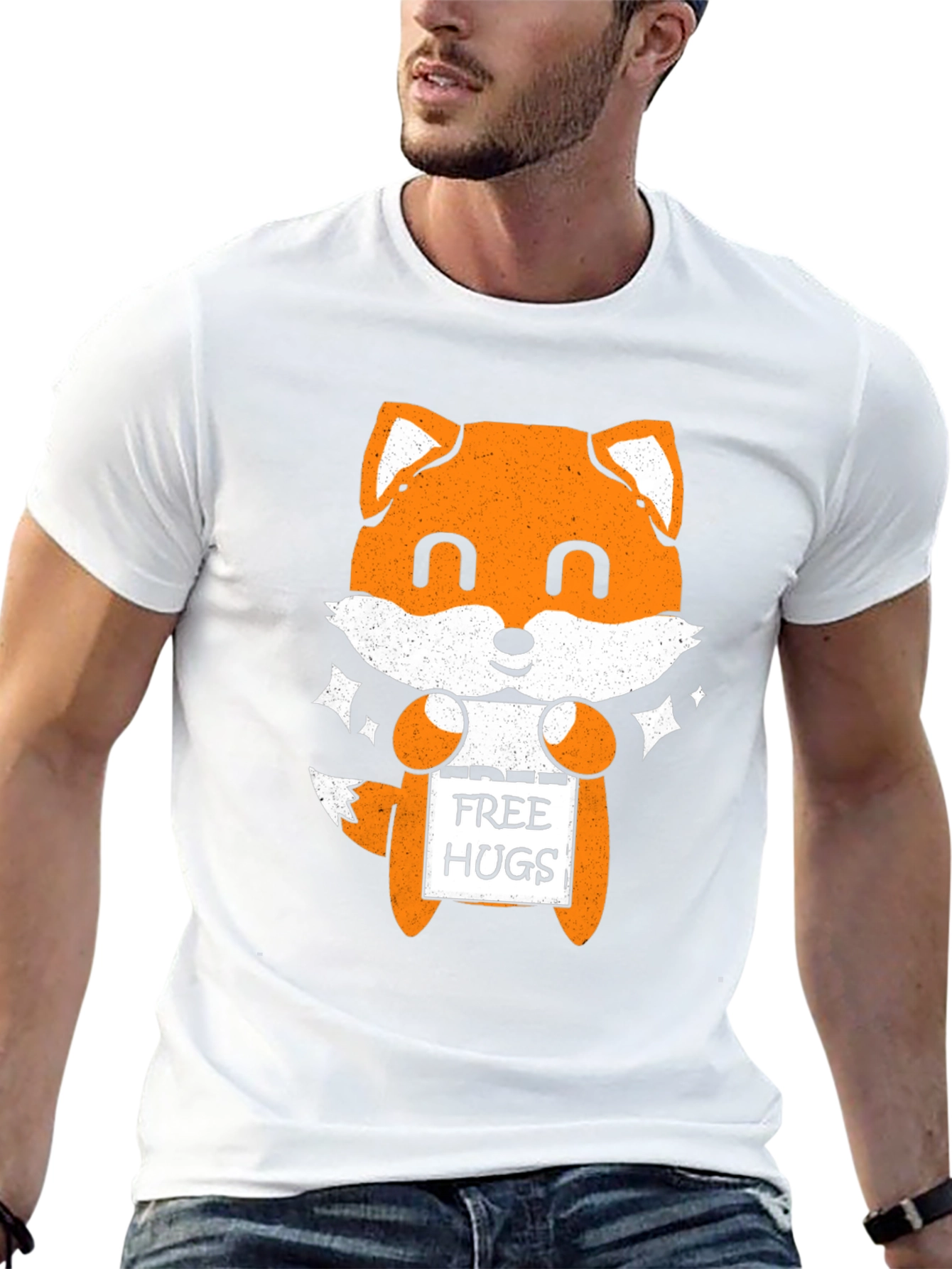 Cute Fox Free Hugs Graphic T-Shirt