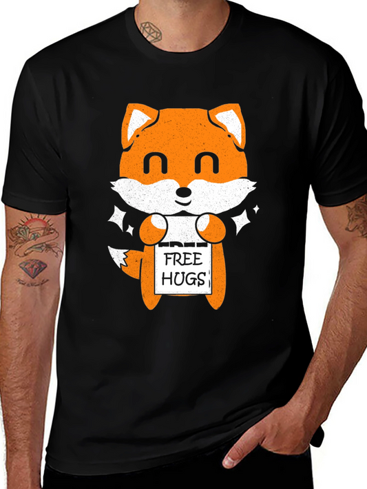 Cute Fox Free Hugs Graphic T-Shirt