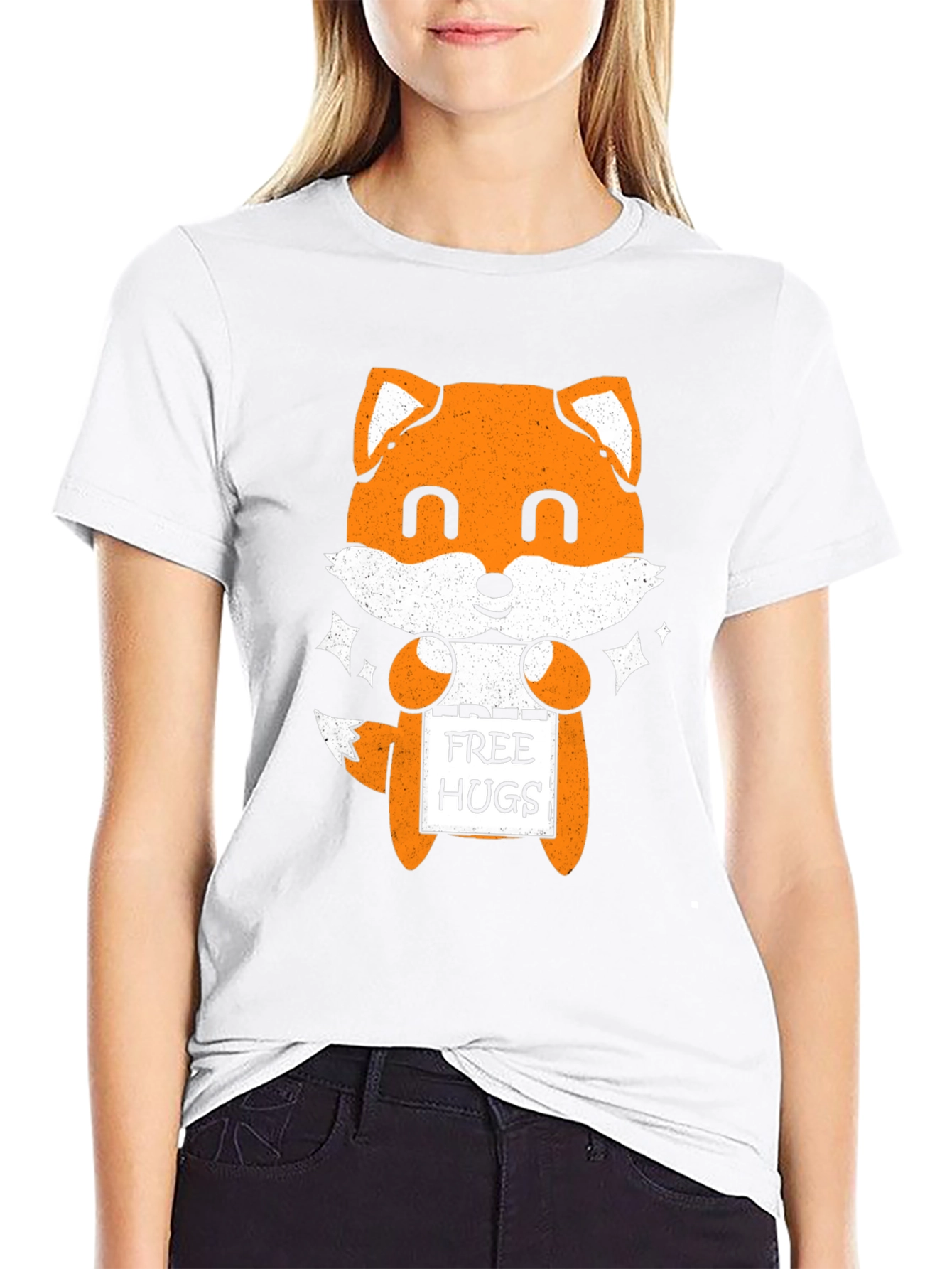 Cute Fox Free Hugs Graphic T-Shirt