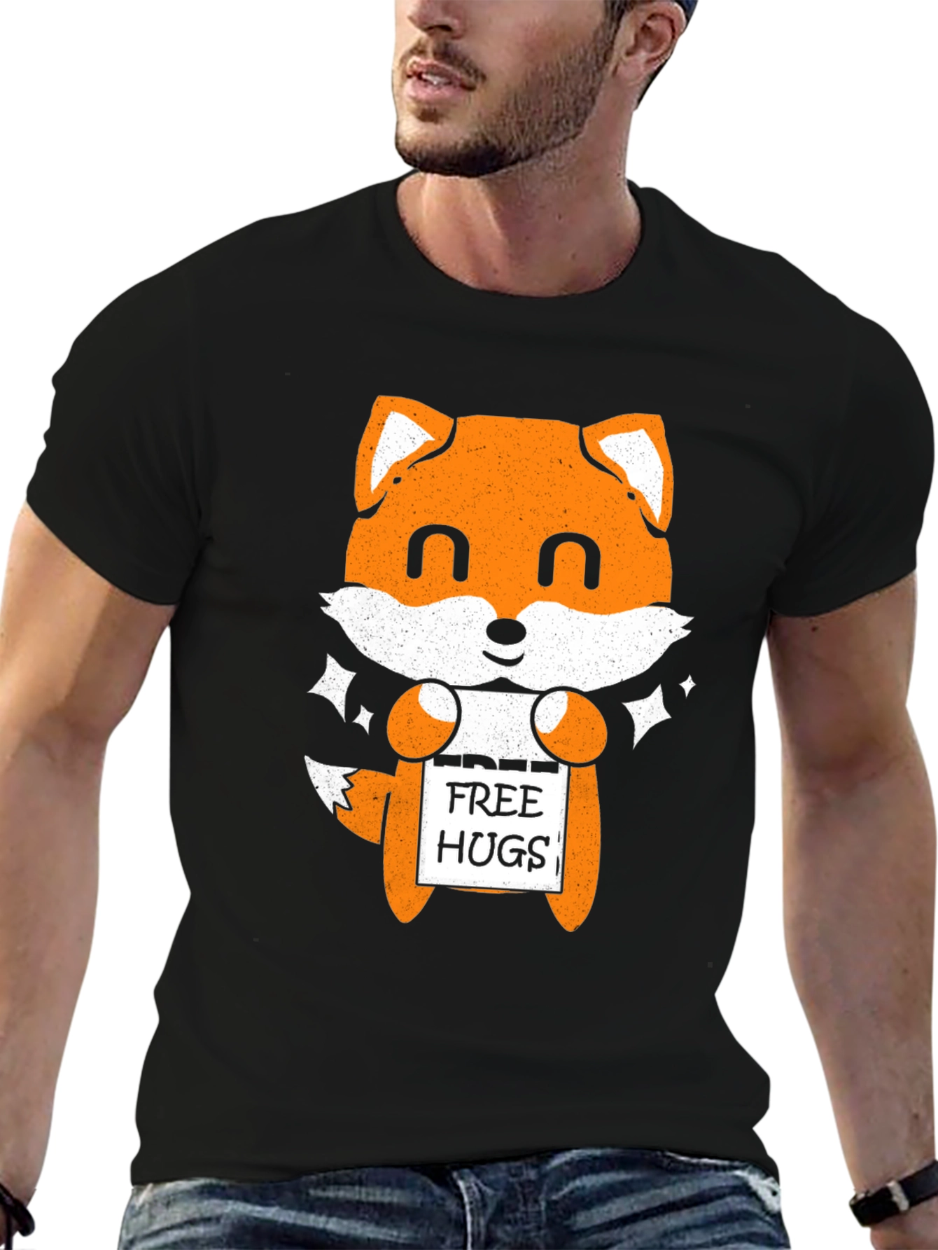 Cute Fox Free Hugs Graphic T-Shirt