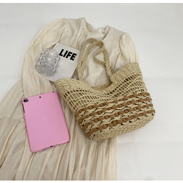 Elegant Large Capacity Straw Tote Bag - Perfect for Vacation or Daily Use