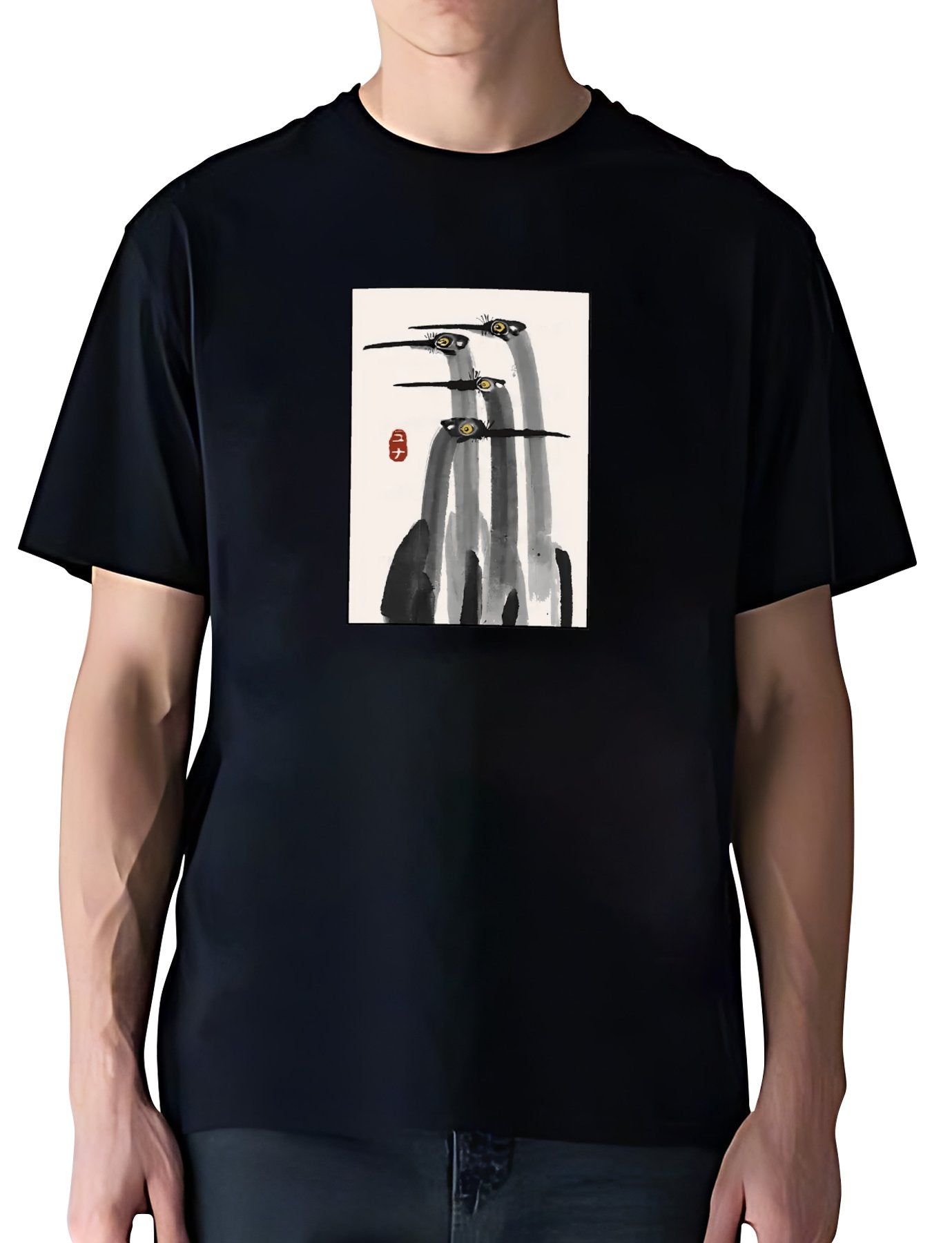T-shirt Tokyo-tiger-japanese-crane-poster-washed-t-shirt