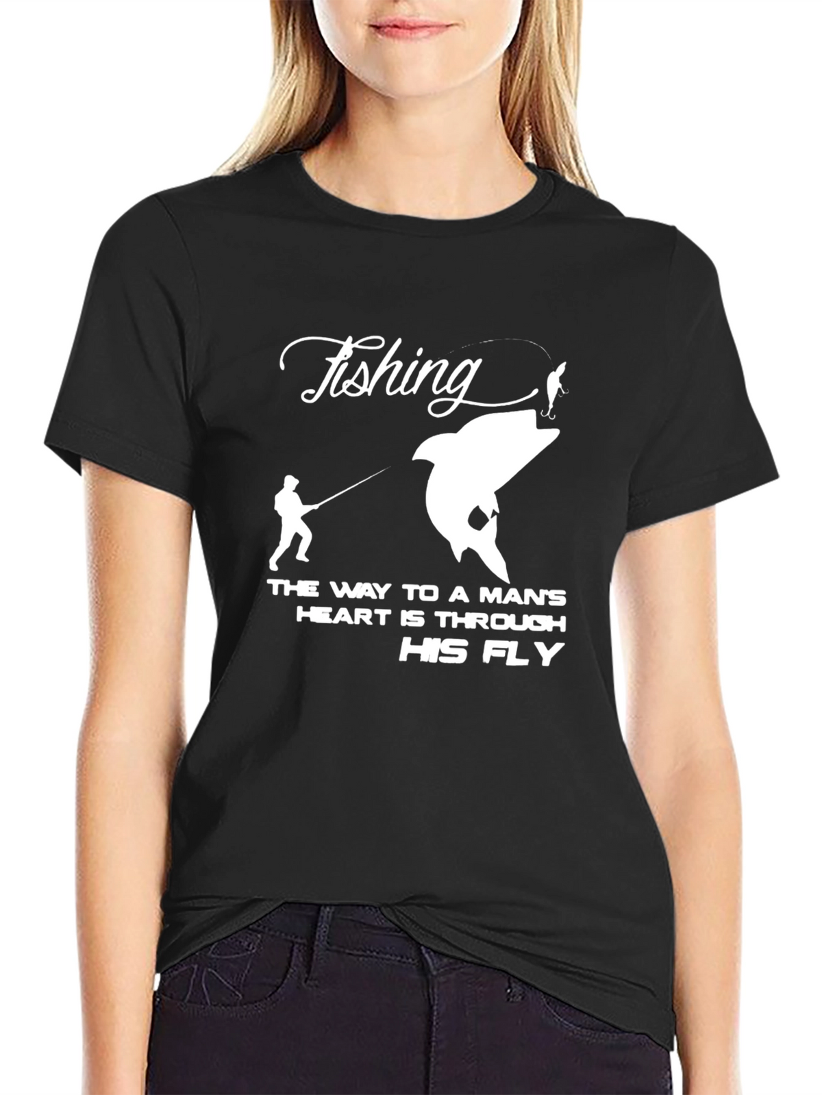 Fishing T-Shirt: A Mans Heart is His Fly