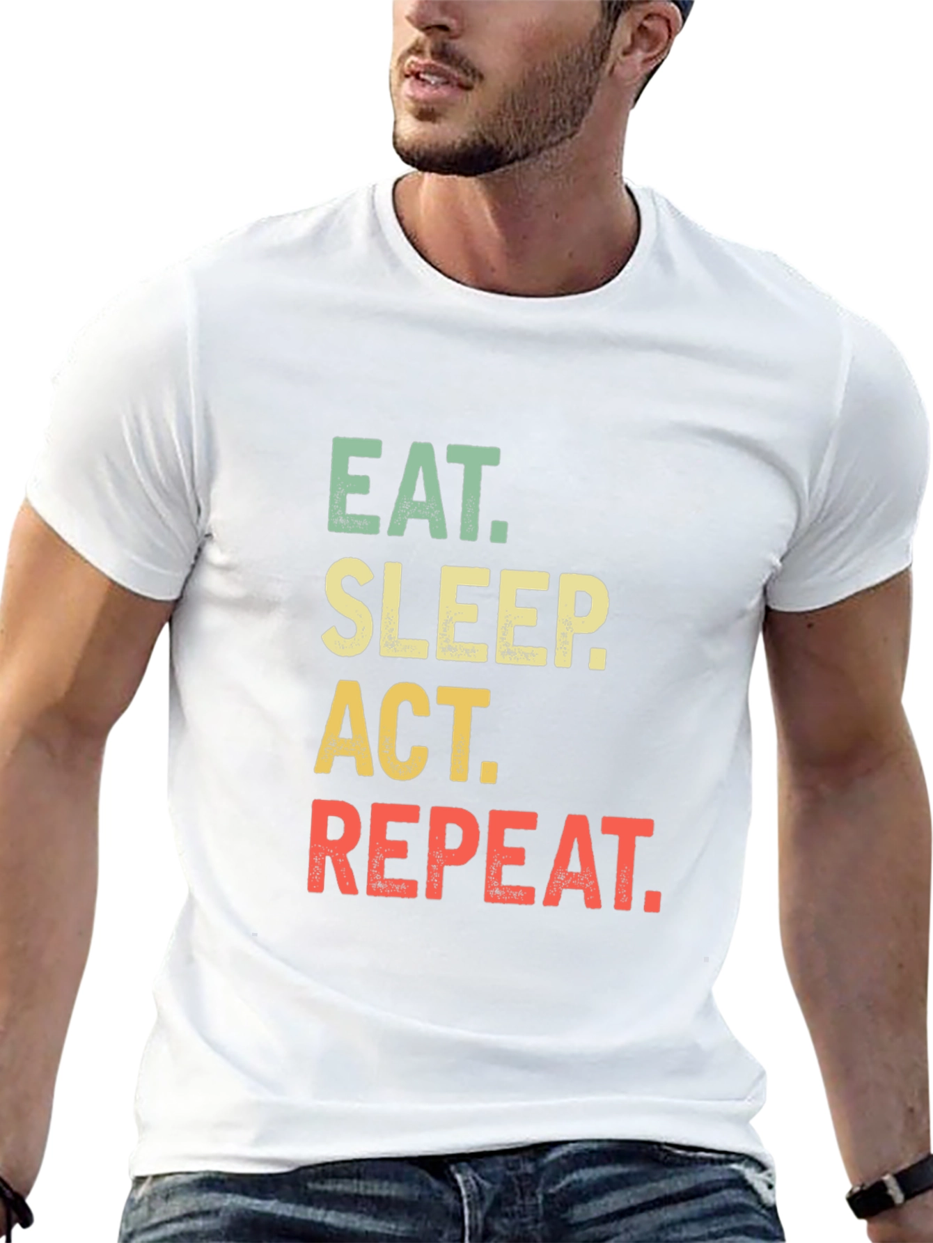 Eat Sleep Act Repeat Black T-Shirt