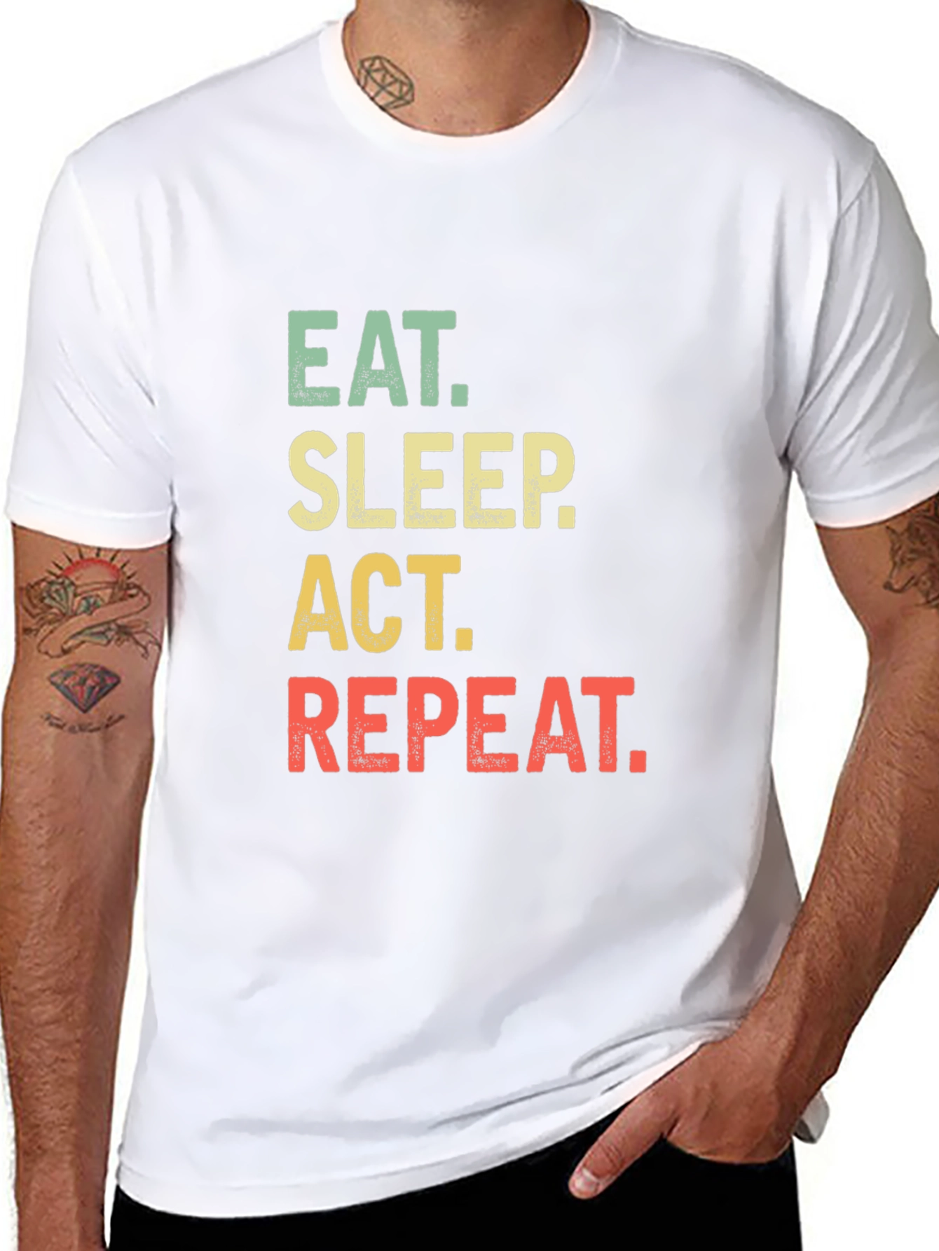 Eat Sleep Act Repeat Black T-Shirt