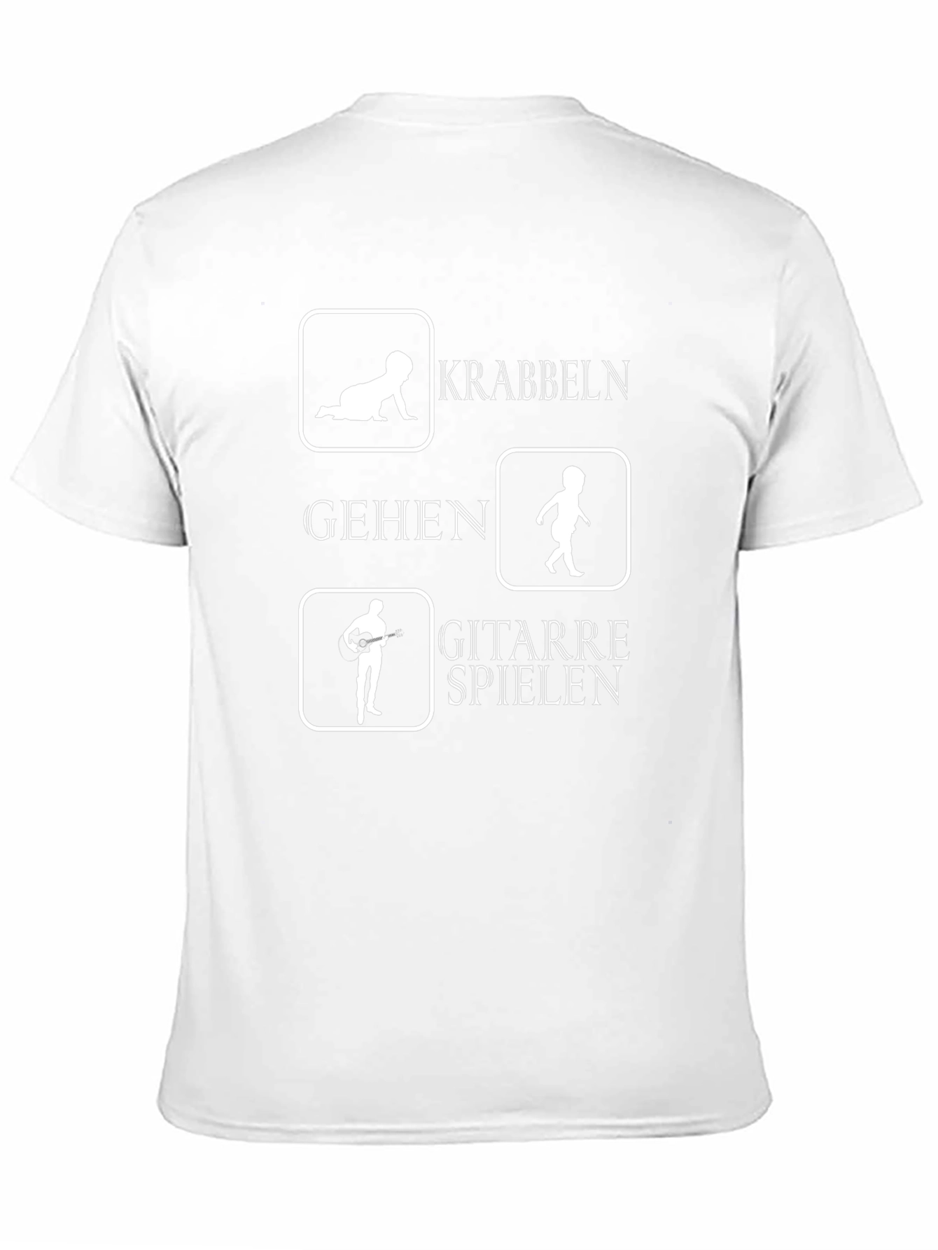Funny German Evolution T-Shirt: Crawl Walk Guitar!