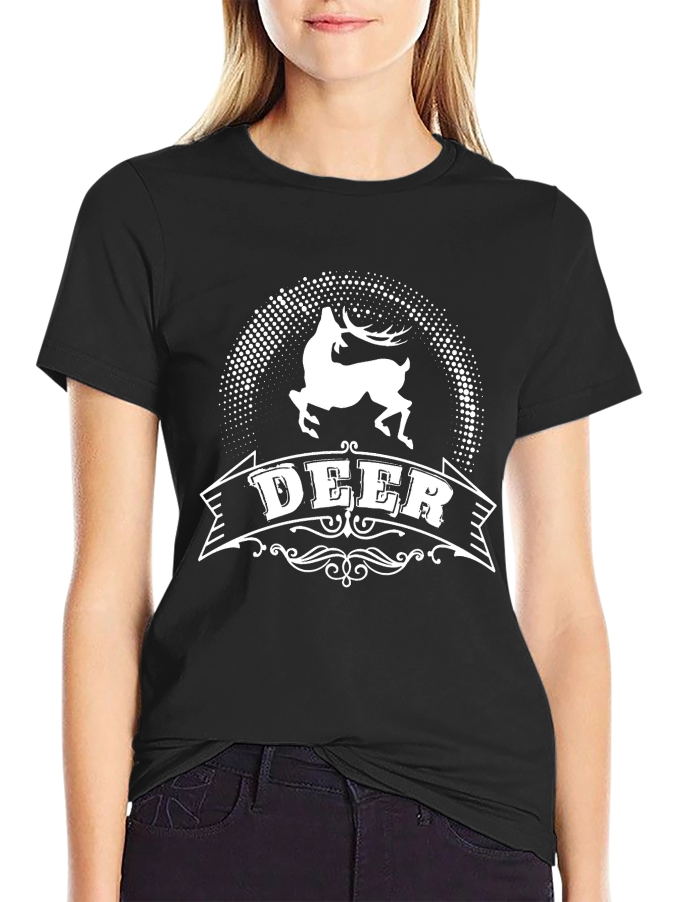 Deer Graphic T-Shirt - Mens Black Tee