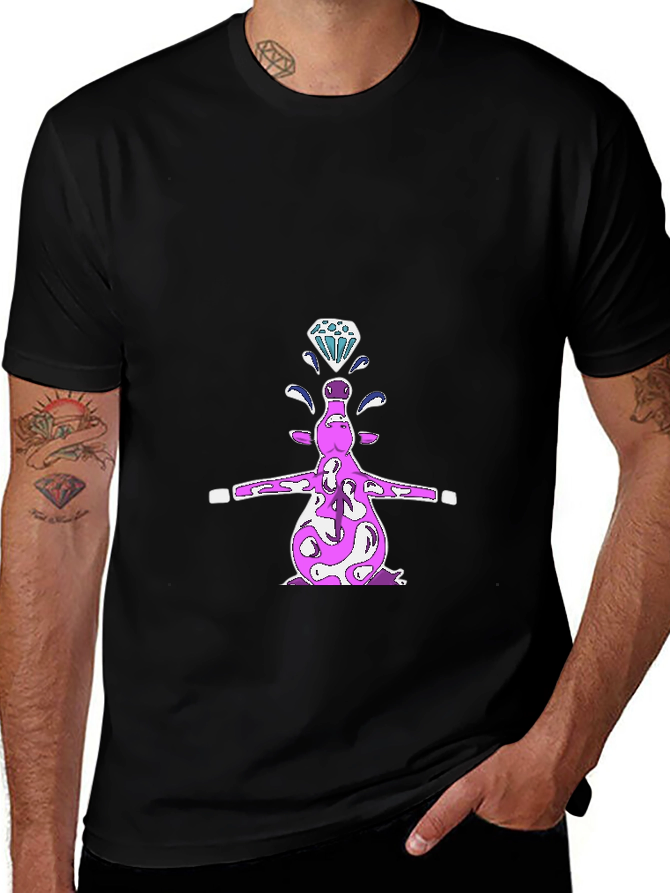 Diamond Cow Black T-Shirt