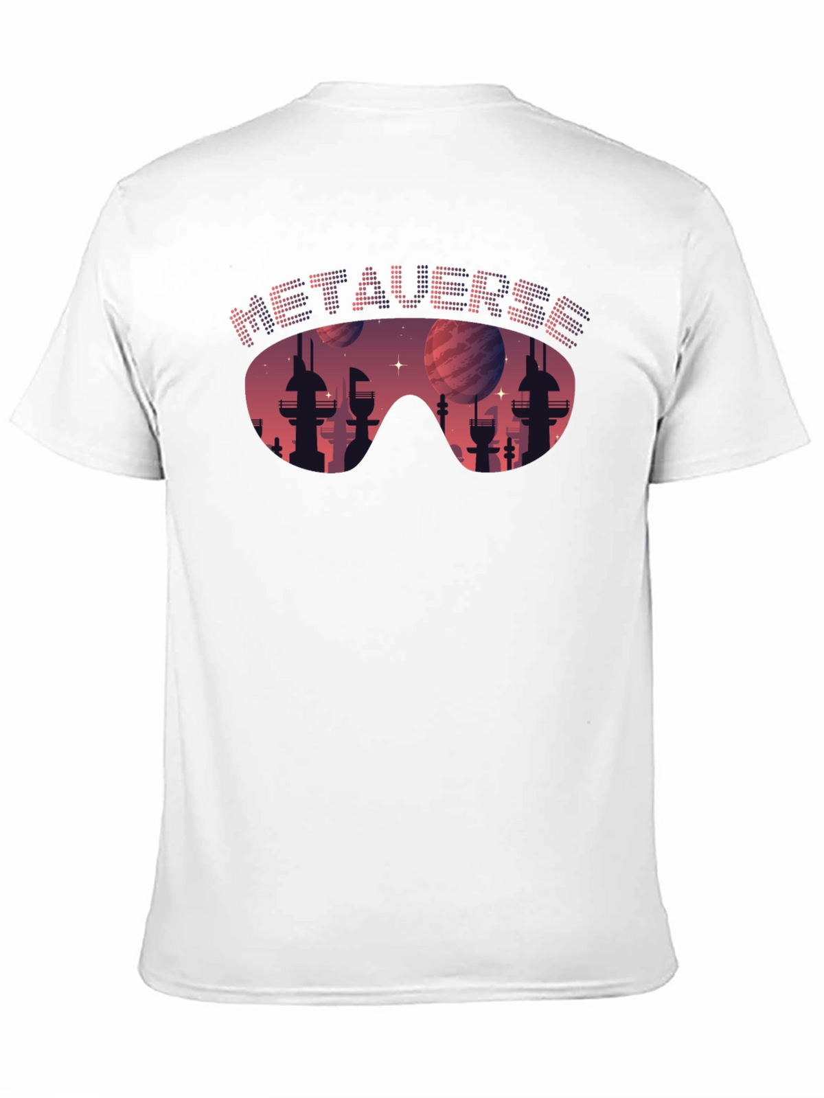 Metaverse Cityscape T-Shirt - Futuristic Design