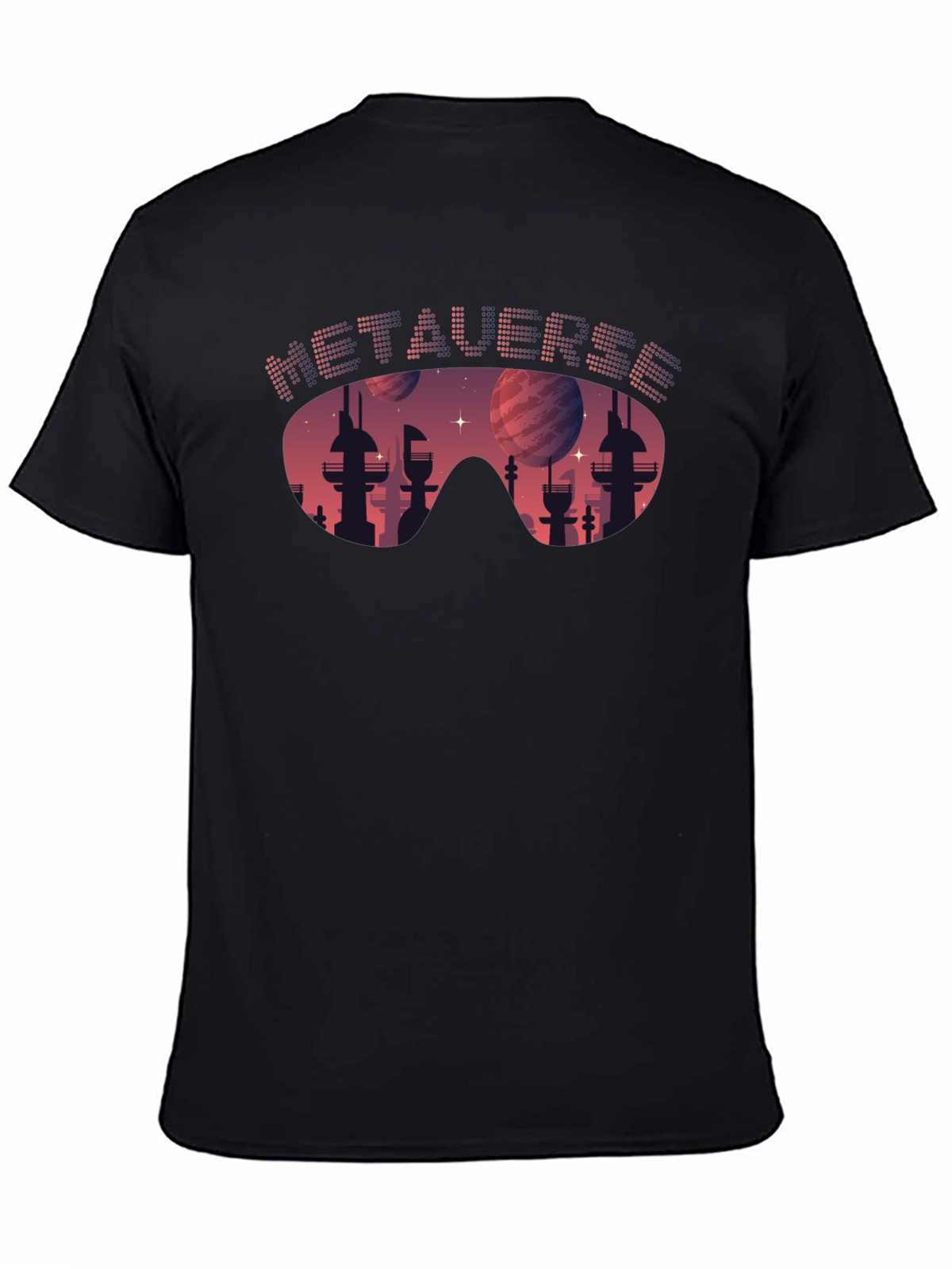 Metaverse Cityscape T-Shirt - Futuristic Design