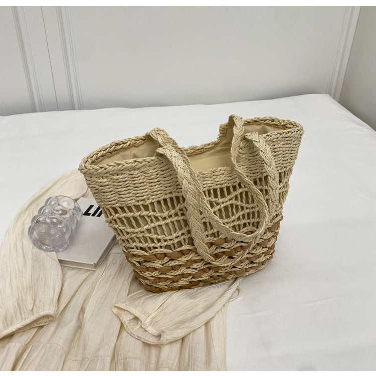 Elegant Large Capacity Straw Tote Bag - Perfect for Vacation or Daily Use