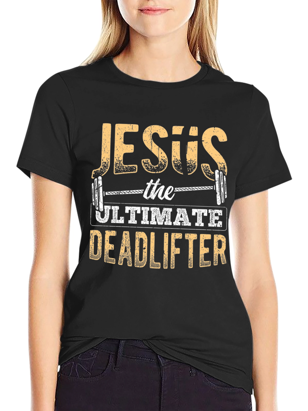 Jesus The Ultimate Deadlifter Black T-Shirt