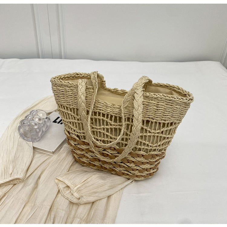Elegant Large Capacity Straw Tote Bag - Perfect for Vacation or Daily Use