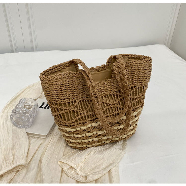 Elegant Large Capacity Straw Tote Bag - Perfect for Vacation or Daily Use