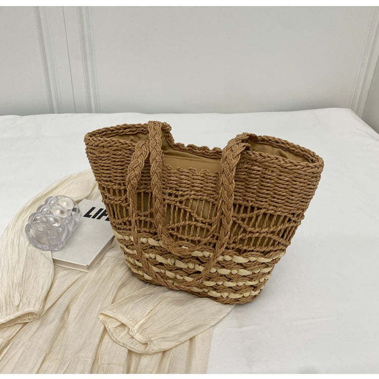 Elegant Large Capacity Straw Tote Bag - Perfect for Vacation or Daily Use