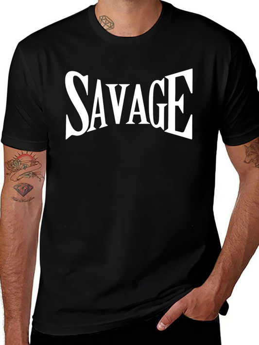 Savage Graphic Tee - Bold Black Cotton T-Shirt