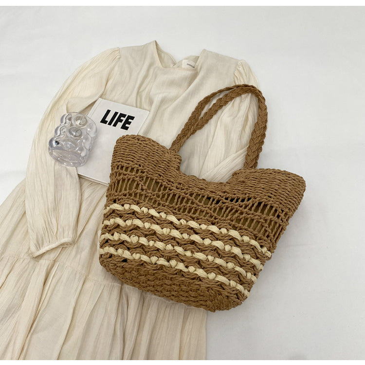 Elegant Large Capacity Straw Tote Bag - Perfect for Vacation or Daily Use