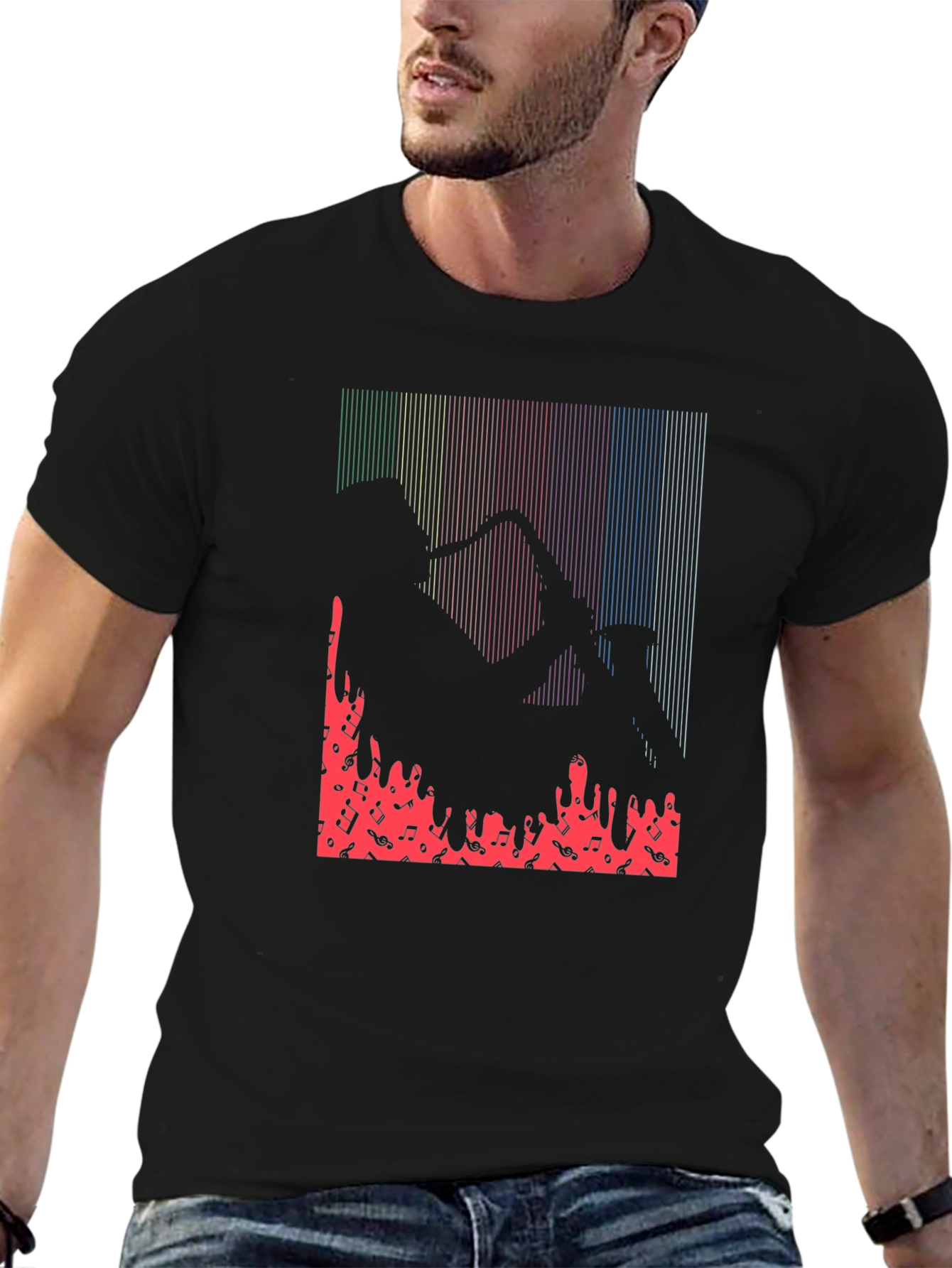 Saxophone Player Graphic Print T-Shirt