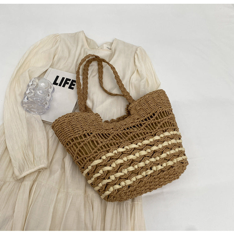 Elegant Large Capacity Straw Tote Bag - Perfect for Vacation or Daily Use