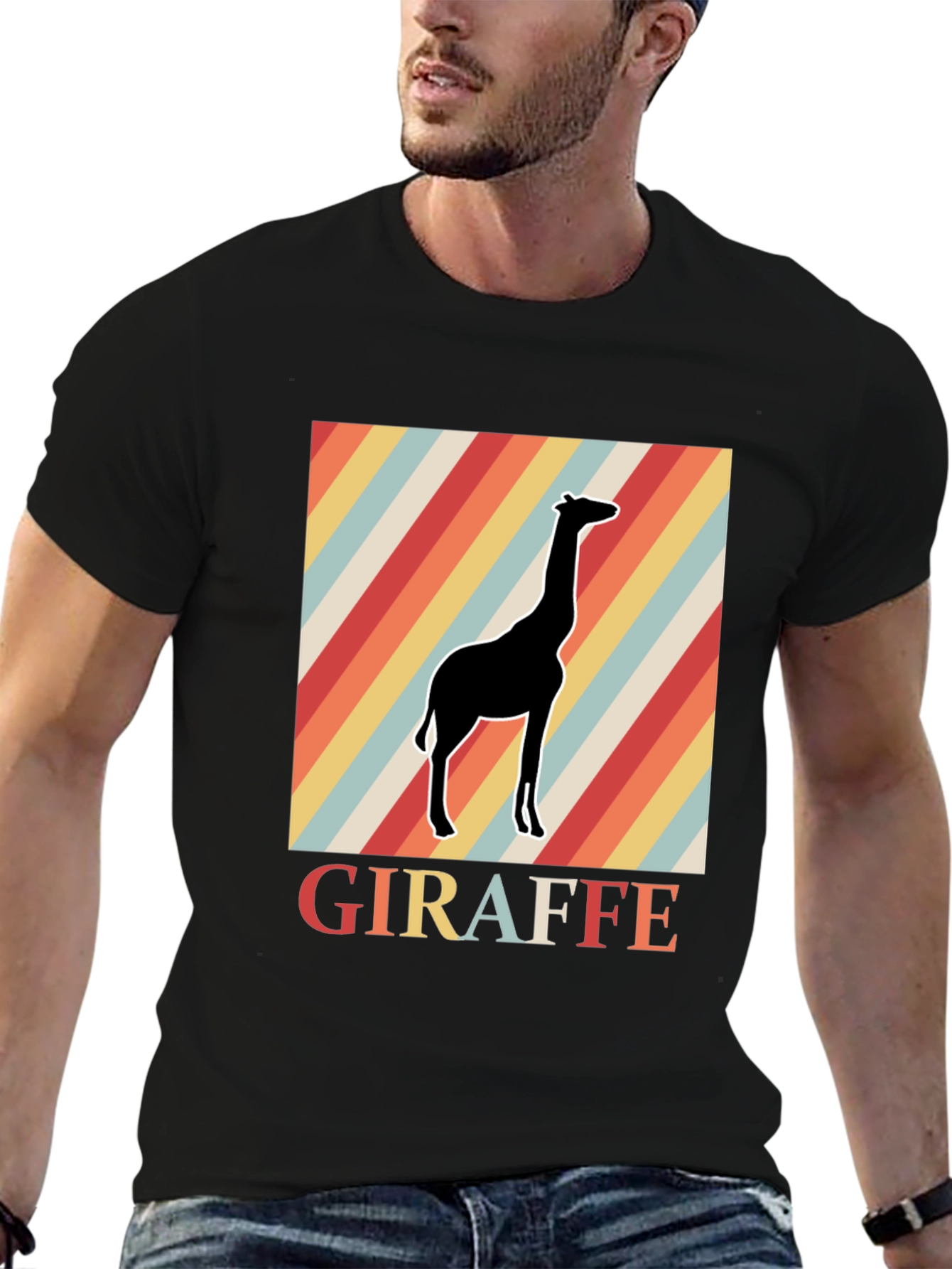 Retro Giraffe Graphic Tee - Classic Comfort