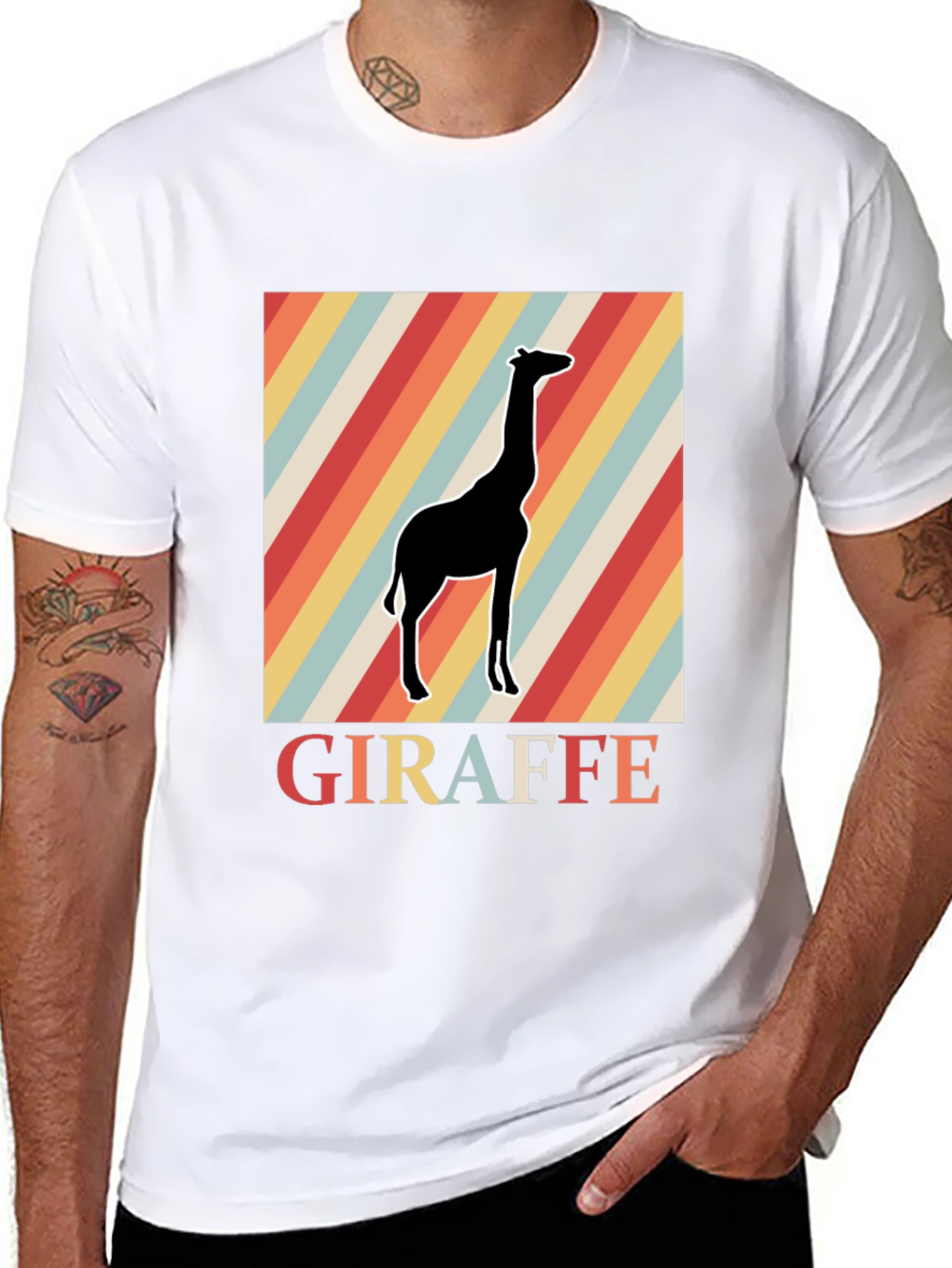 Retro Giraffe Graphic Tee - Classic Comfort